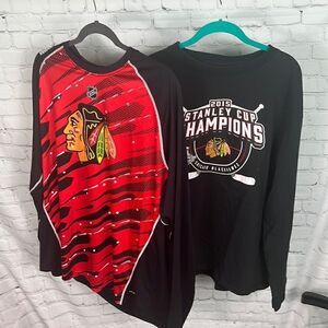 Chicago Blackhawks Set/2 shirts - Stanley Cup 2015 Champs Tee & Center Ice XL